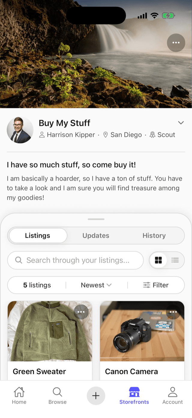 Trade Up user storefront